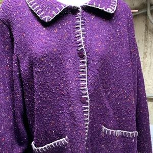 Purple button down sweater